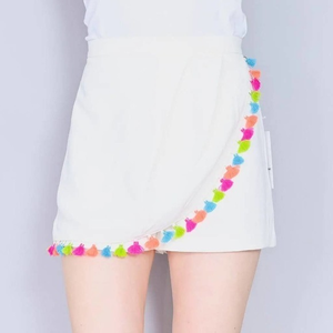 Amanda Uprichard Cream color with multi colored fringe Skort sz Medium pre-owned